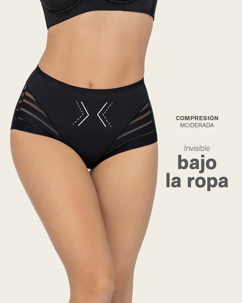 Everyday Bra + Stripe Undetectable Shaper Panty en Negro
