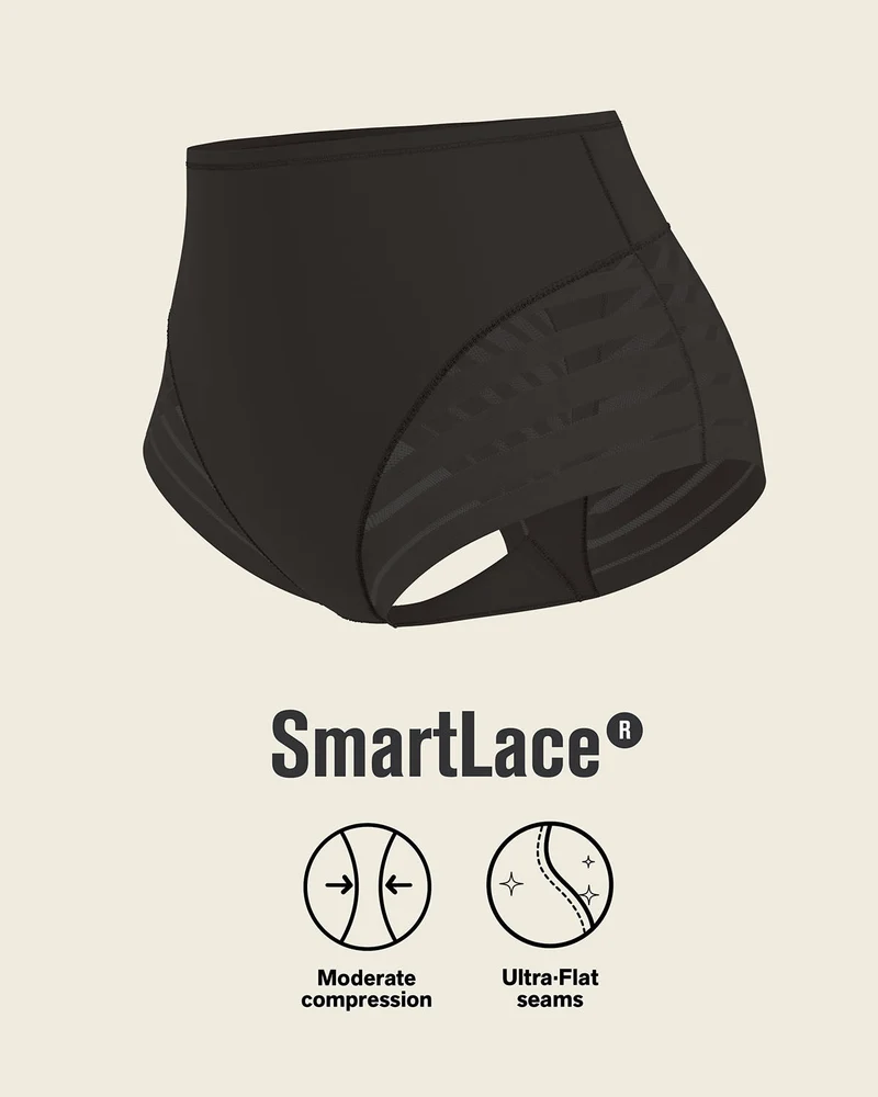 Everyday Bra + Stripe Undetectable Shaper Panty en Negro