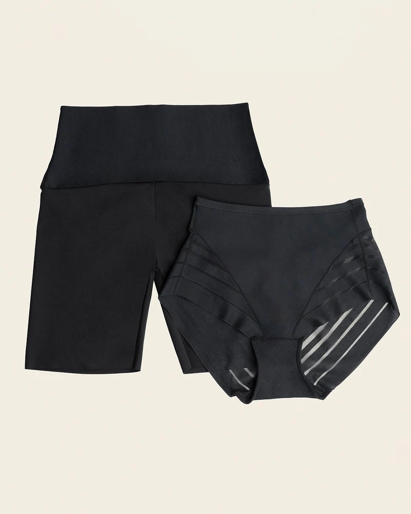 PowerStay Short & Stripe Undetectable Panty en Negro