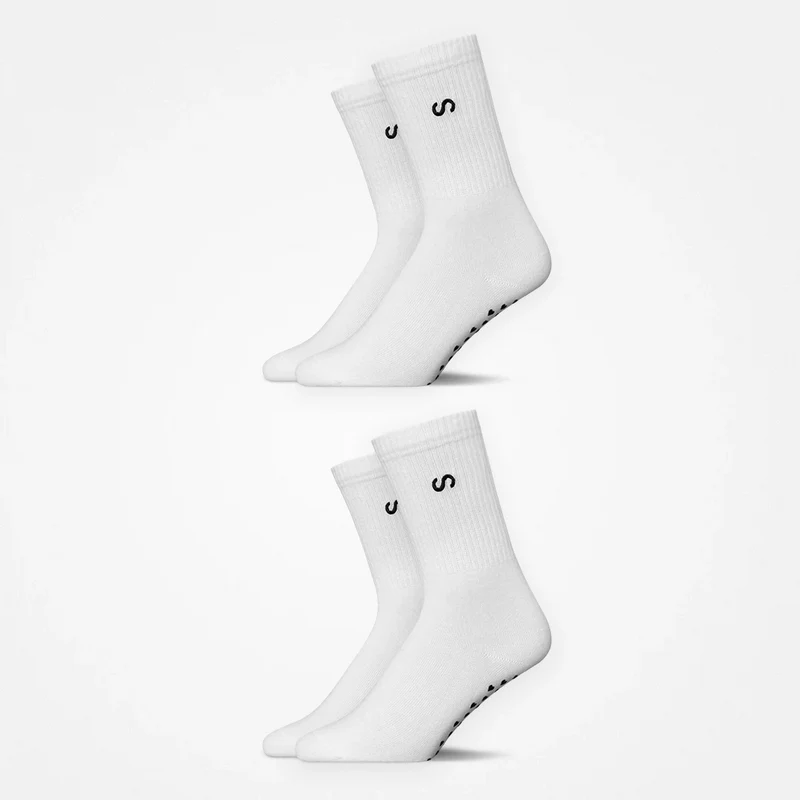 Pilates Socken | Weiß (Logo)