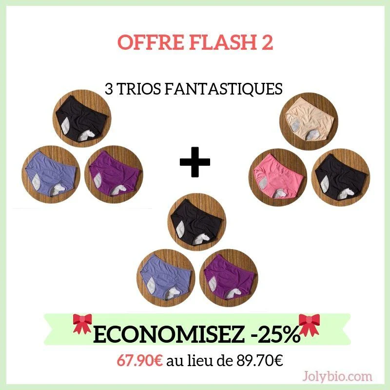 Pack 3 Culottes Menstruelles Ultra Absorbante : Les 3 Fantastiques