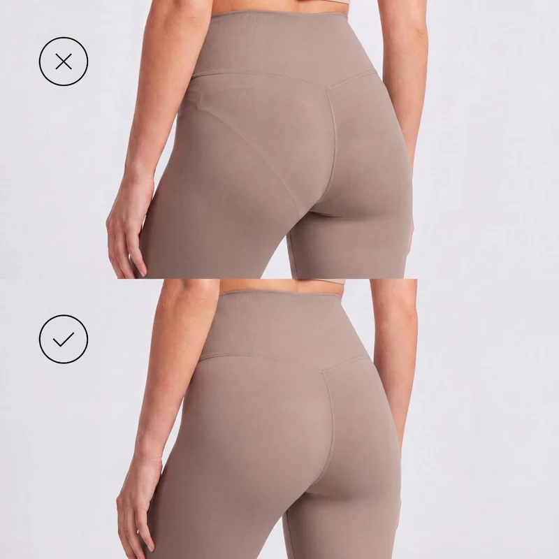 Microfiber High Waist Seamless Tanga | Beige