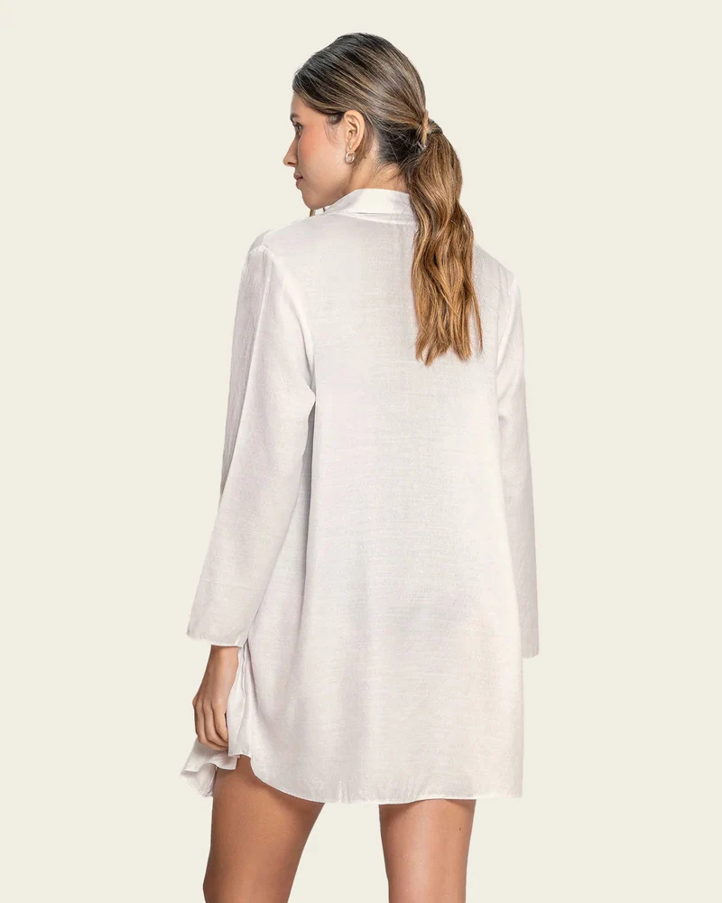 Blouse de plage à manches longues avec lin
