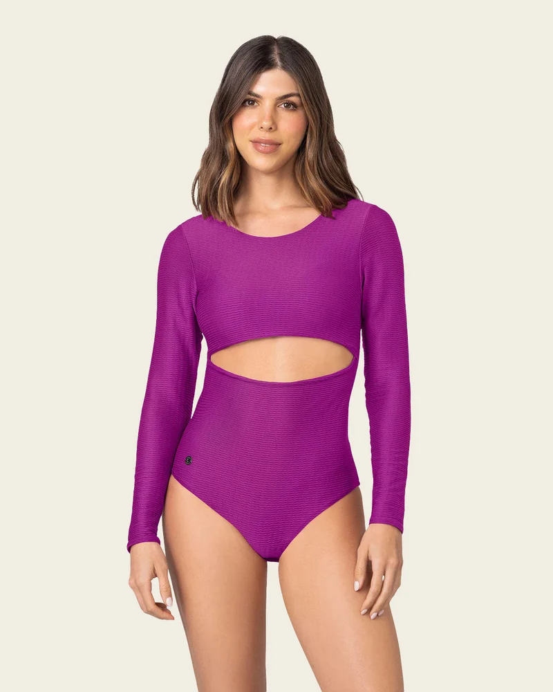 Maillot de bain une pièce à manches longues avec ouverture