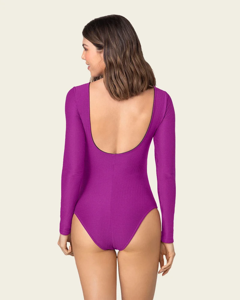 Maillot de bain une pièce à manches longues avec ouverture