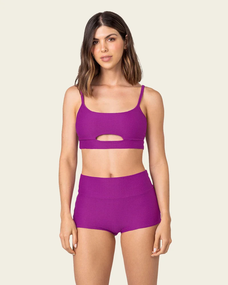 Haut de bikini + short taille haute