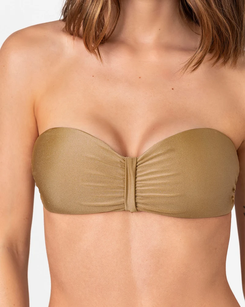 Bikini bandeau à culotte larges côtés