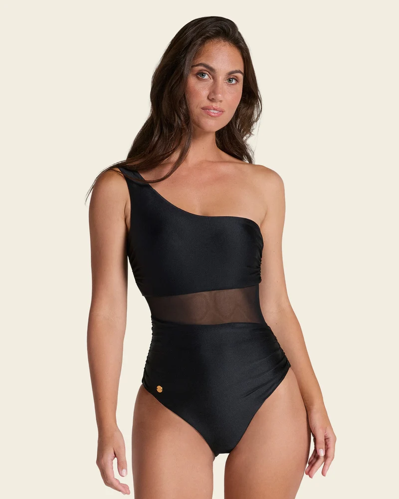 Maillot de bain une pièce à une épaule et à contrôle doux du bas ventre