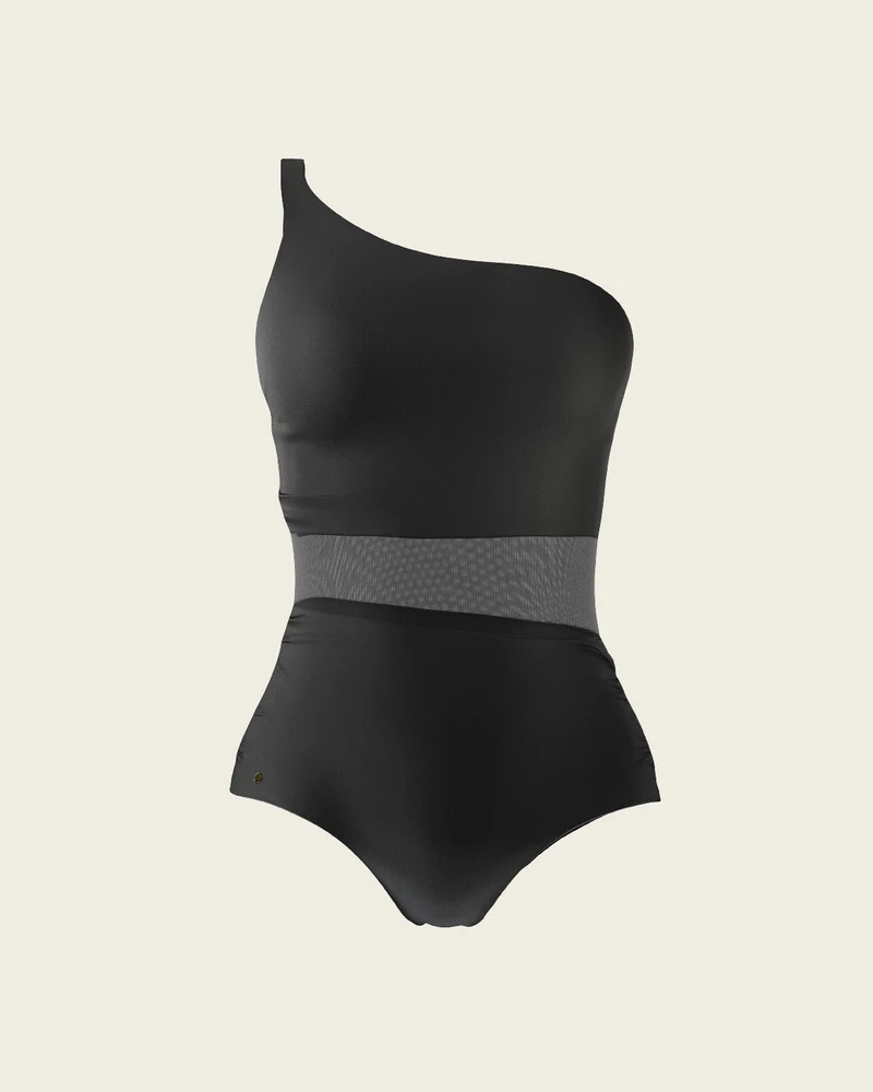 Maillot de bain une pièce à une épaule et à contrôle doux du bas ventre