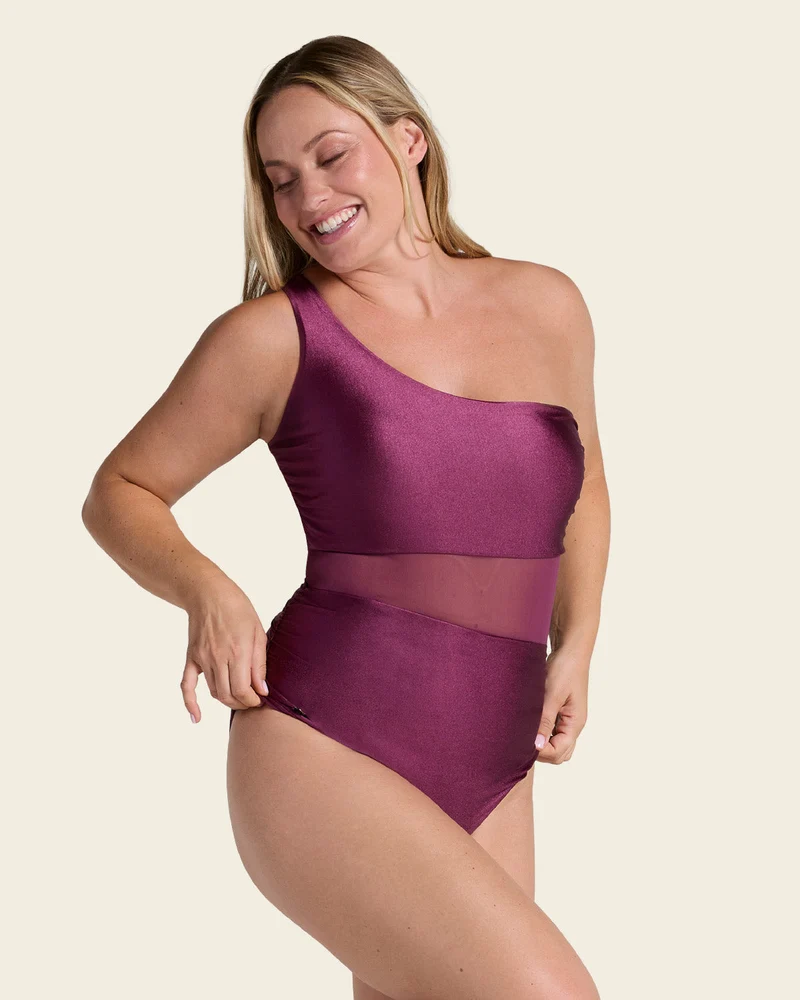 Maillot de bain une pièce à une épaule et à contrôle doux du bas ventre