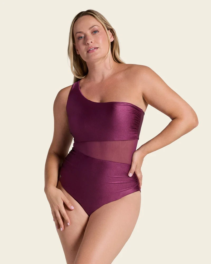 Maillot de bain une pièce à une épaule et à contrôle doux du bas ventre