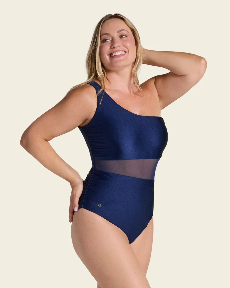 Maillot de bain une pièce à une épaule et à contrôle doux du bas ventre