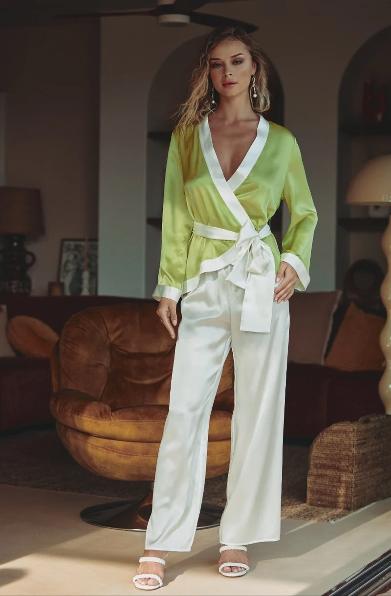 Pyjama en satin de soie Carmela
