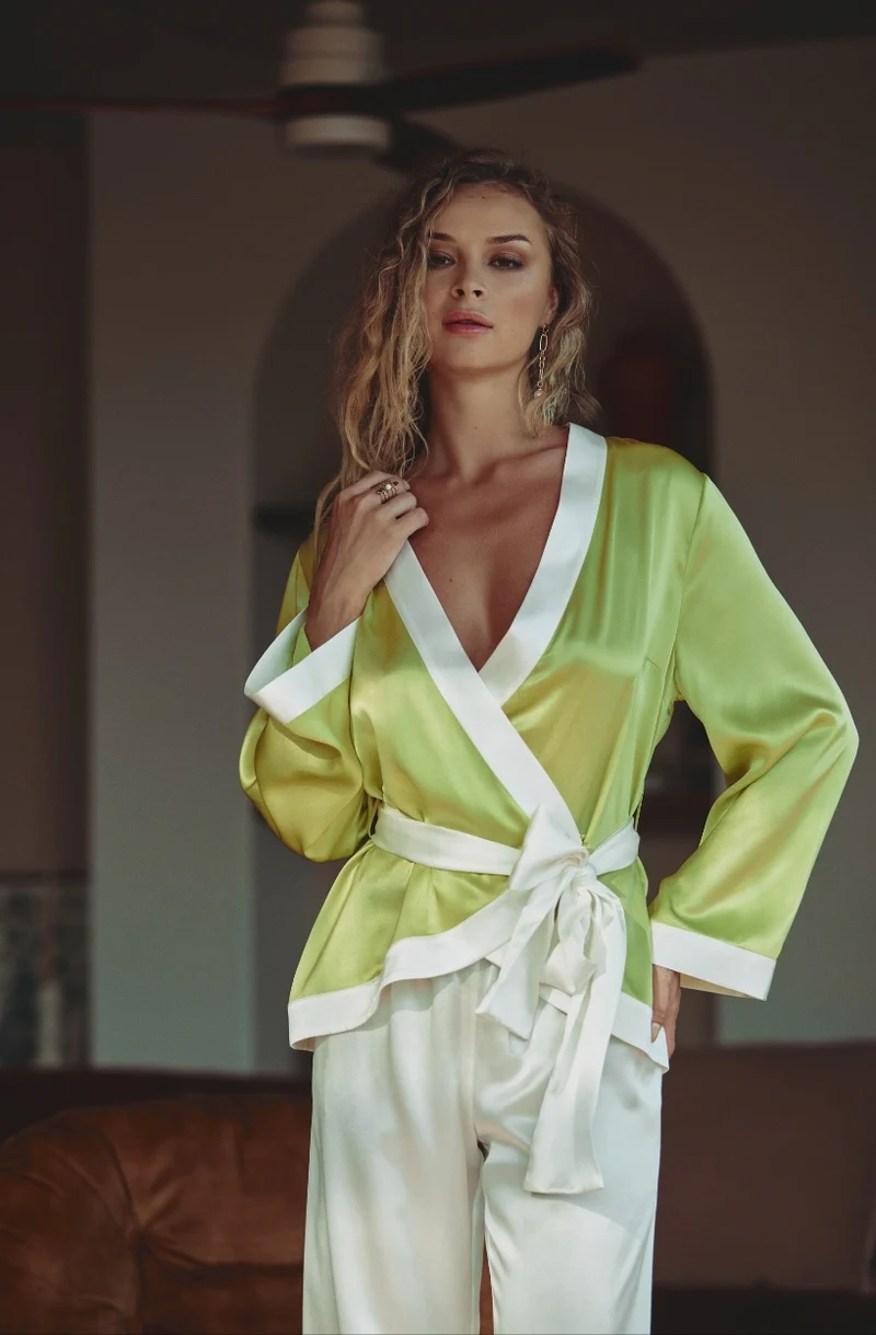 Pyjama en satin de soie Carmela