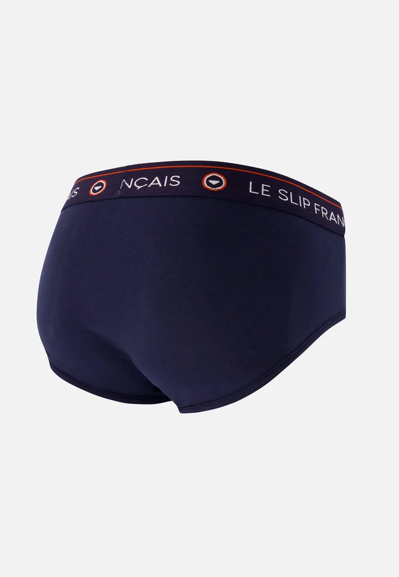 Slip bleu marine en coton - Intrépide Marine Brodé Mon Amour