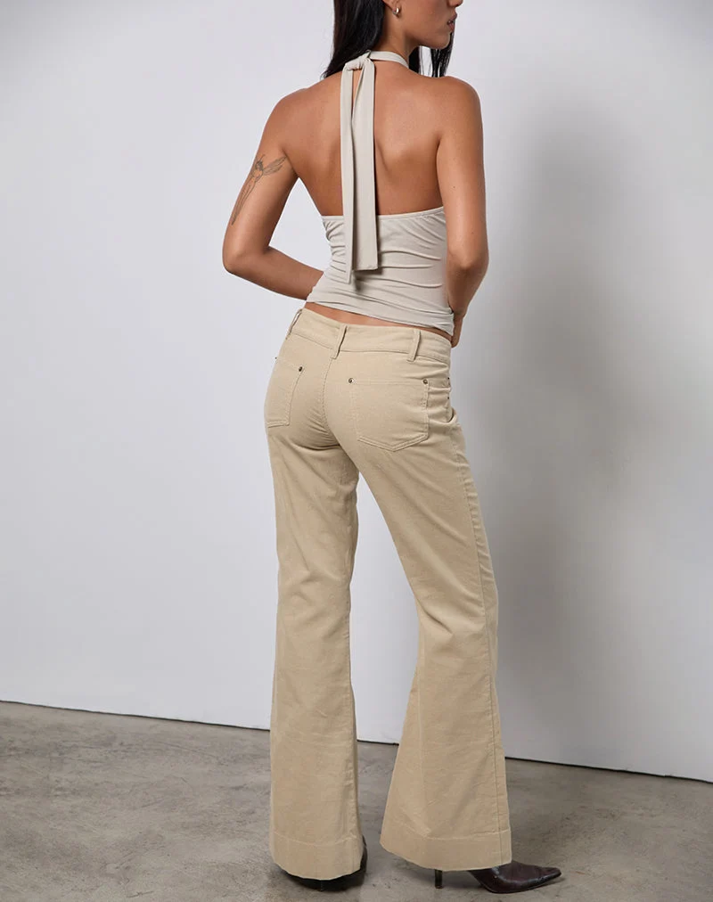 Pantalon slim Lintira en sergé sable