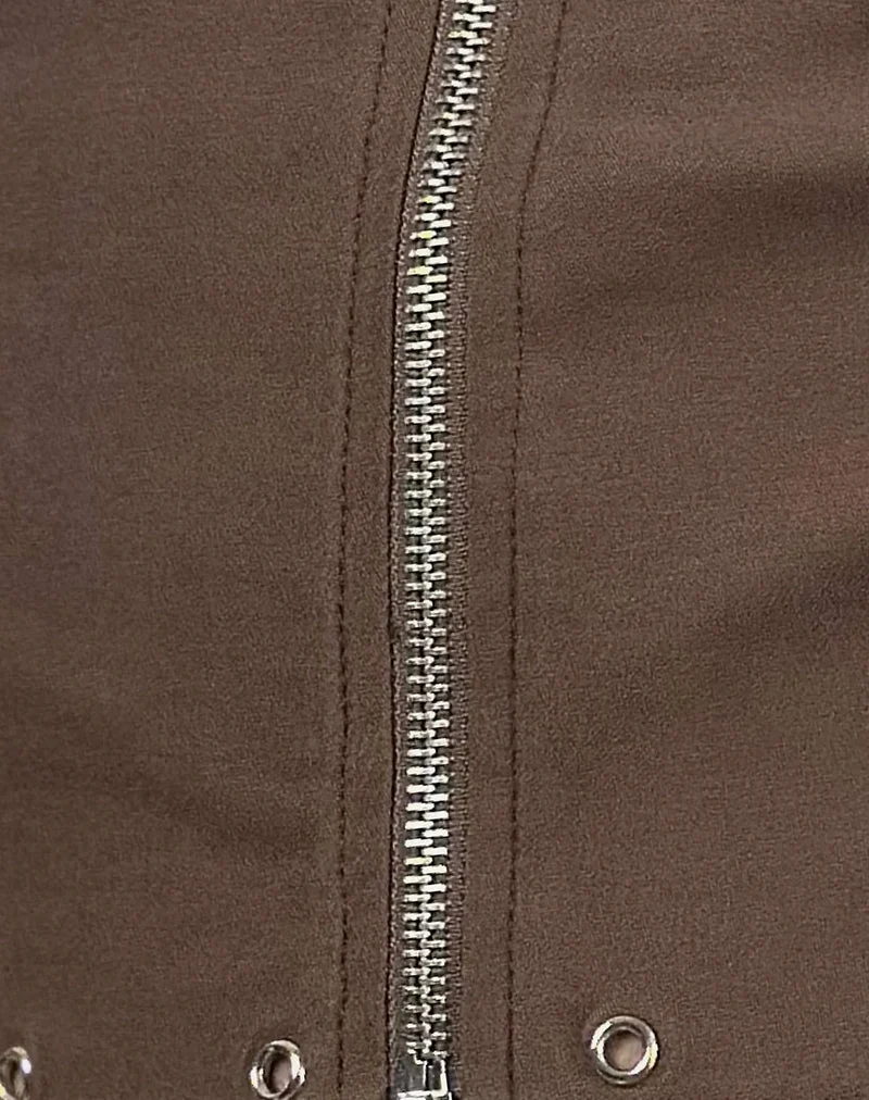 Gilet clouté Janae en brun tailleur