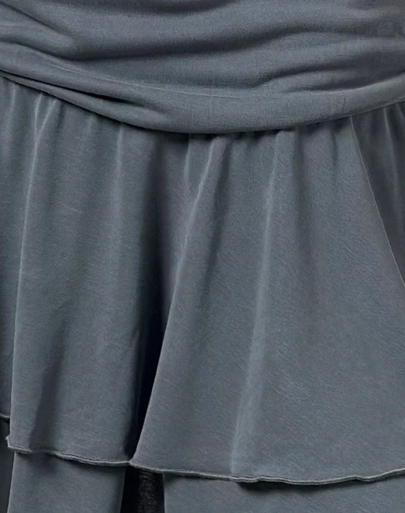 Mini robe Lalana Boxy en Cupro Grey