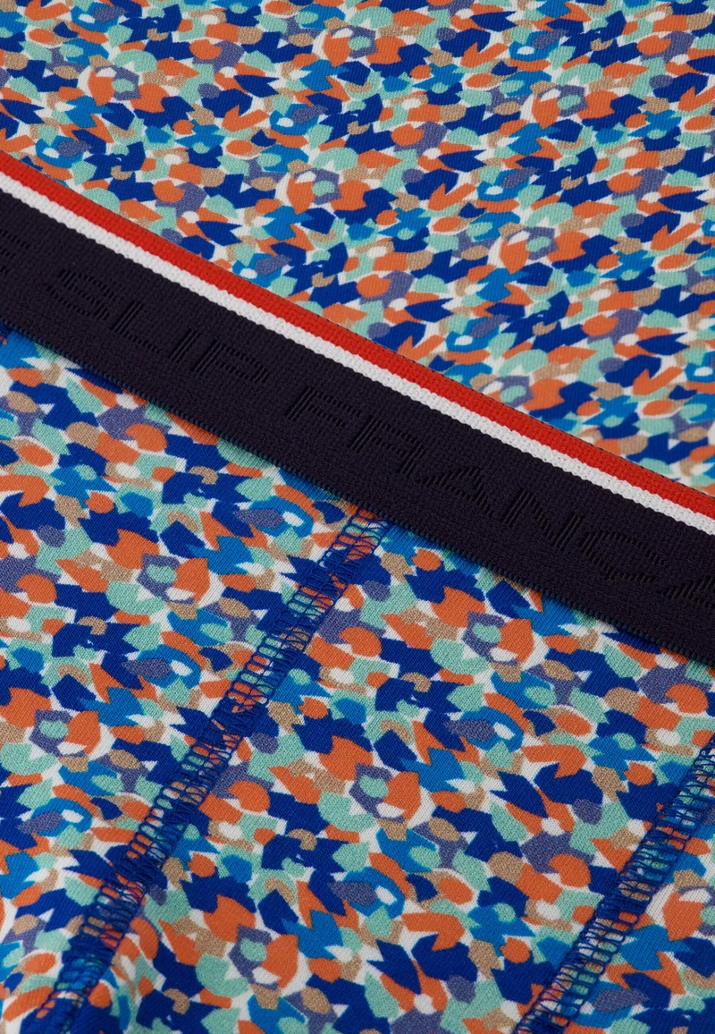 Boxer bleu à motif confetti en coton - Marius Confetti Bleu Nautique