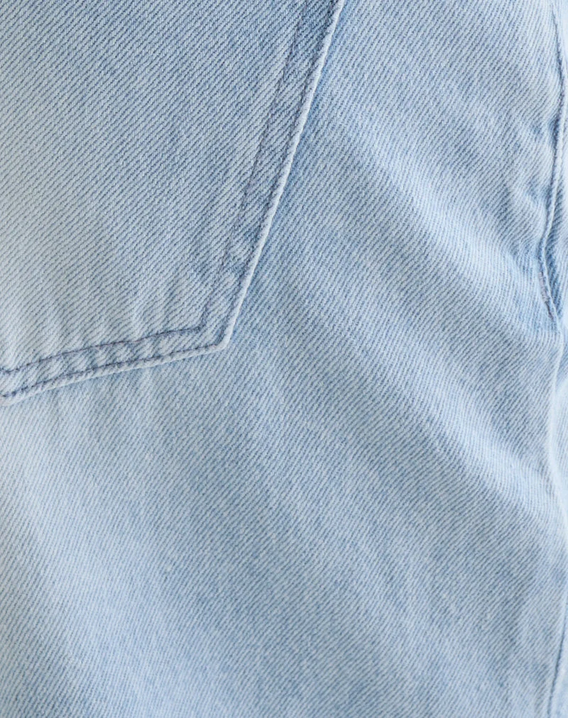 Jean parallèle à taille basse, bleu ciel
