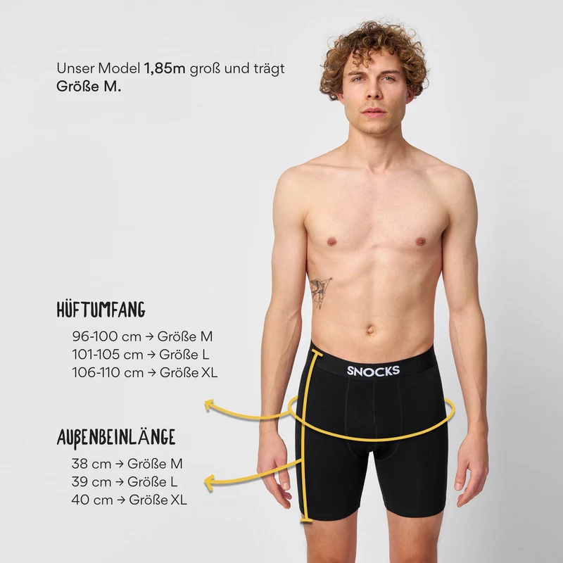 Lange Boxershorts ohne Logo | Schwarz