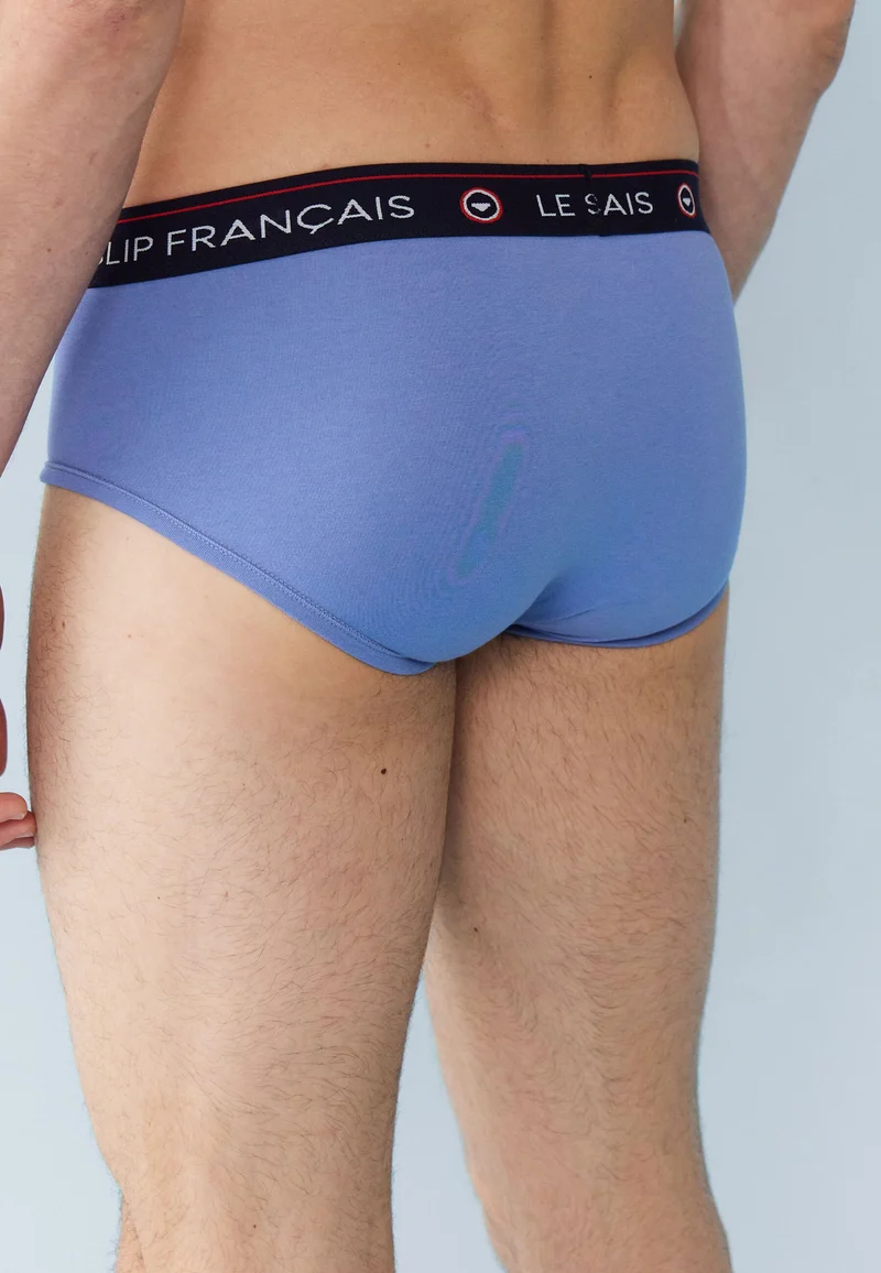 Lot de 3 slips en coton - Slips Cherry Marine Bleu Jean