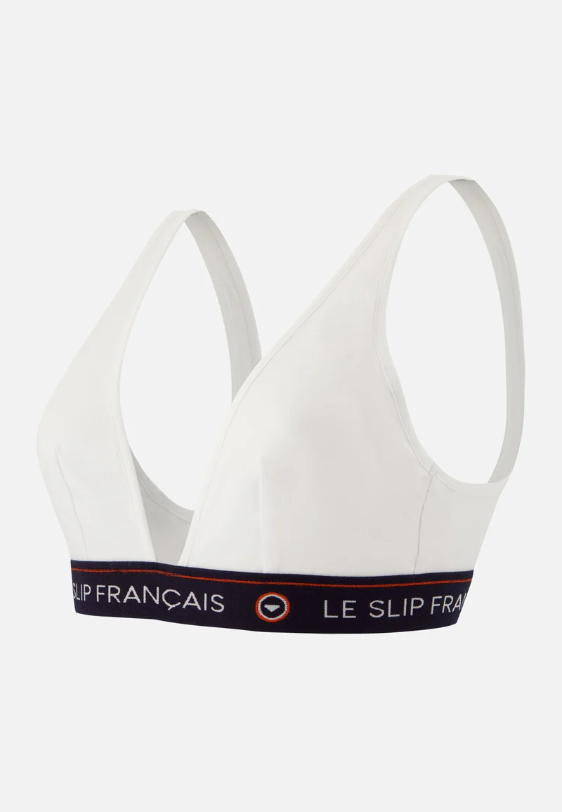 Soutien-gorge triangle sans armature blanche en coton - Séduisante Blanc