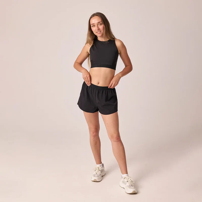 Kurze Laufshorts Damen | Schwarz