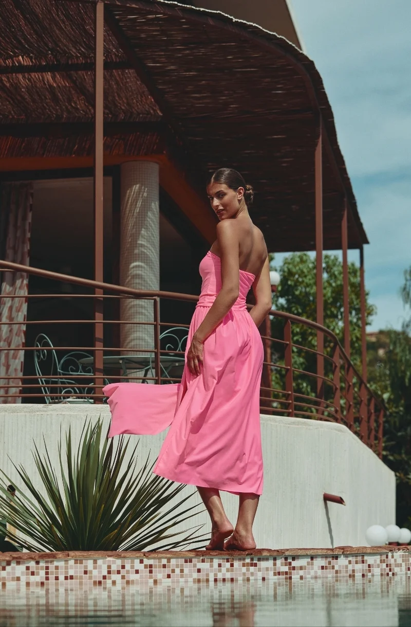 Robe-paréo bustier rose Cassiopée
