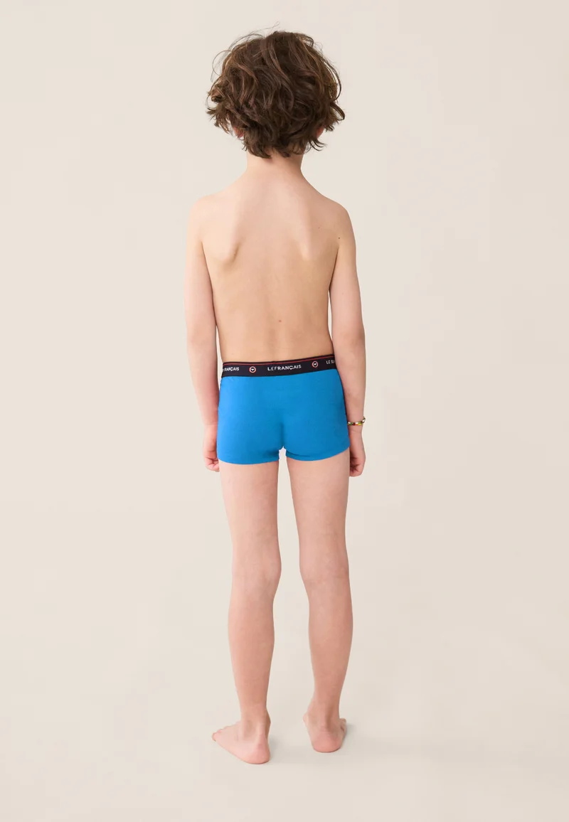 Boxer enfant bleu en coton - Petit Joseph Bleu Fluo