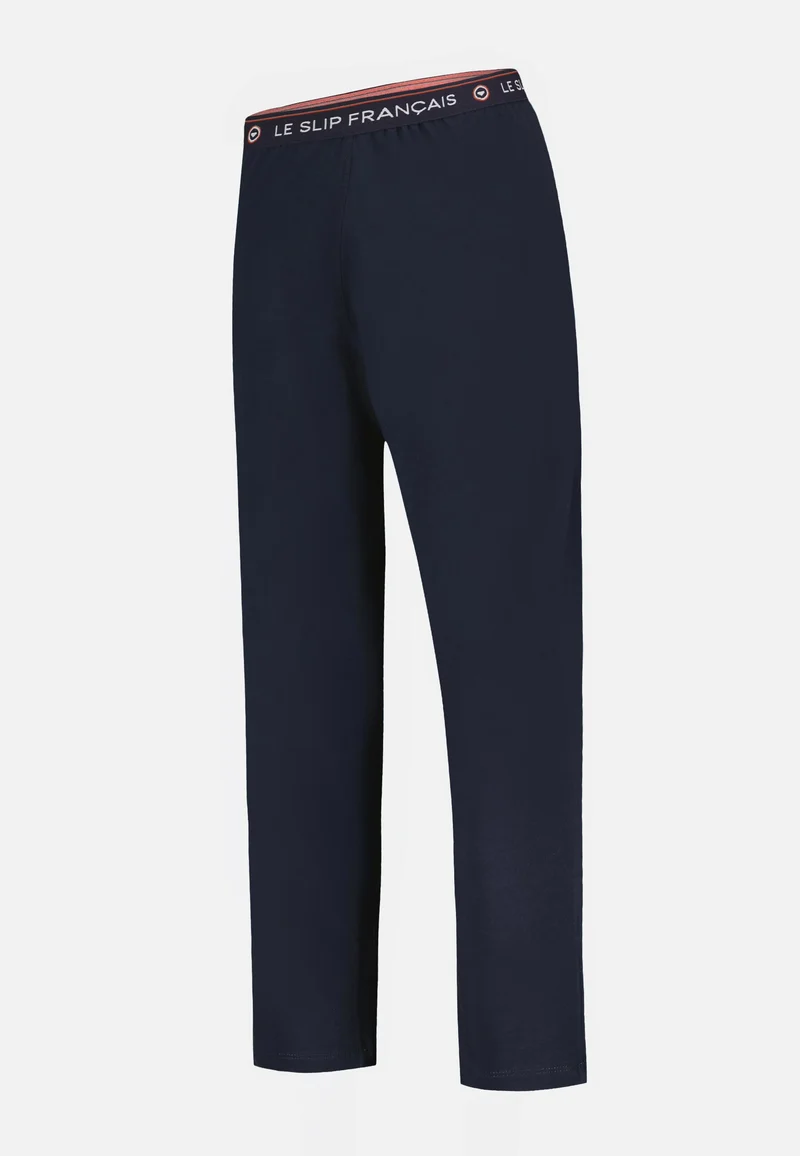 Bas de pyjama long femme bleu marine en coton - Vigoureuse Marine