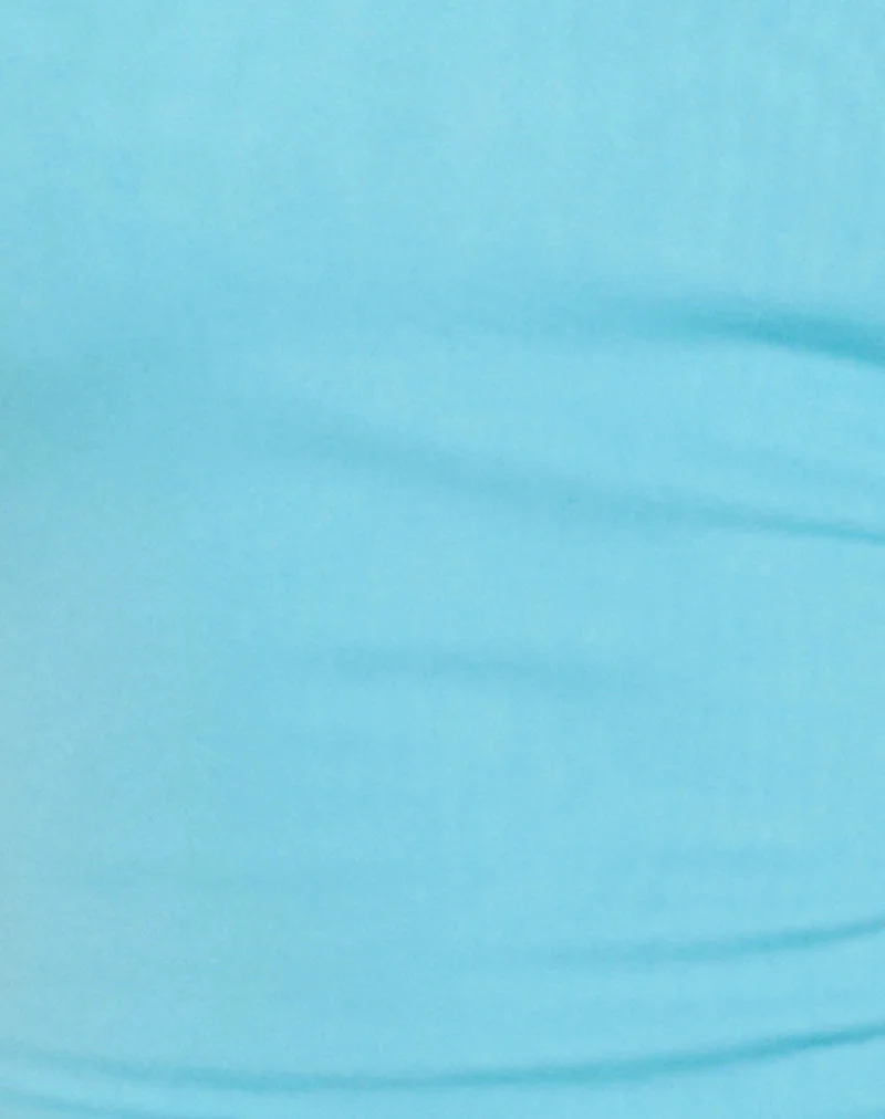 Raziel High Neck Top in Cupro Aqua