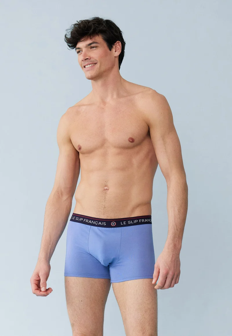 Lot de 7 boxers en coton - Boxers Marinière Rouge Marinière Bleu Marine Blanc Gris Bleu Rouge