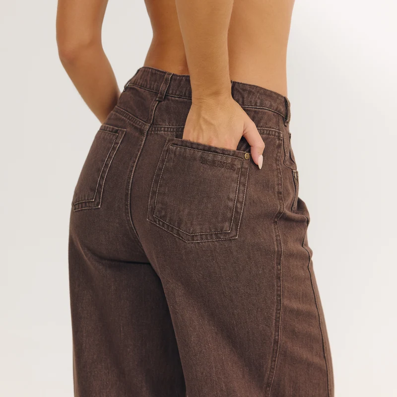 Jean Large à Taille Basse - Expresso