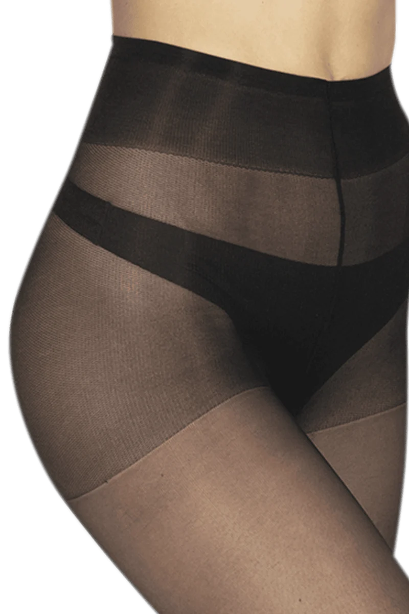 Collant Transparent 19D Elastivoile Satiné - Noir