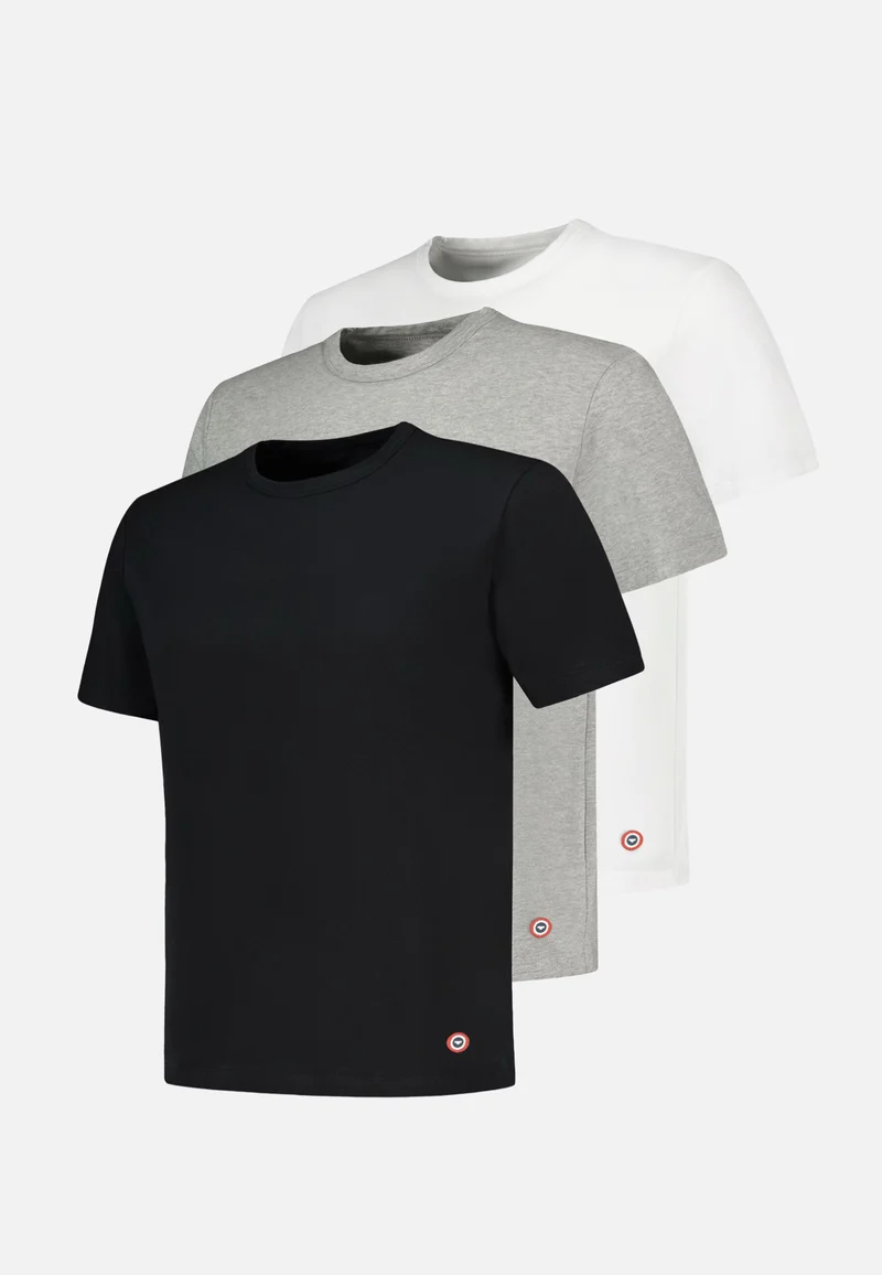Lot de 3 T-shirts manches courtes en coton - T-Shirts Manches Courtes Formidable Noir Blanc Gris