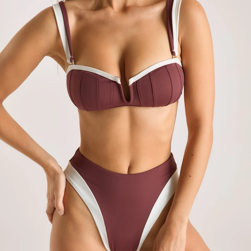 Haut de Bikini Bandeau Monaco - Prune