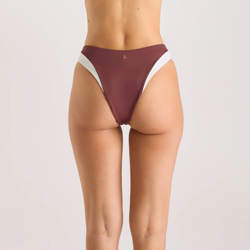 Culotte de Bikini High Leg Monaco - Prune