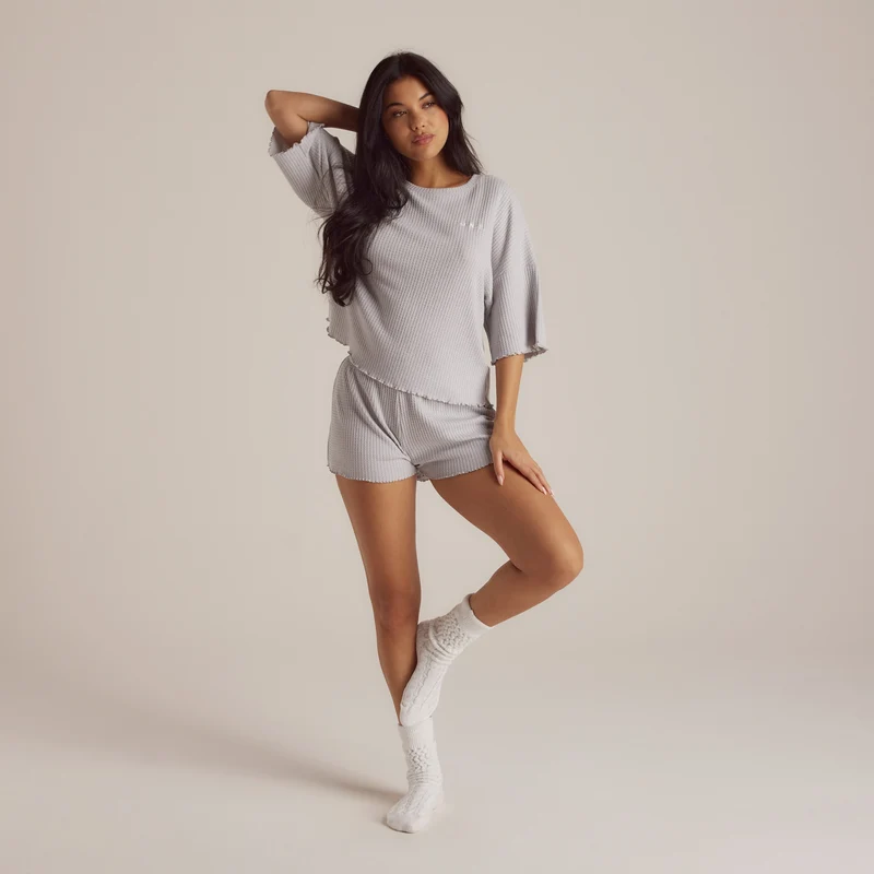 Short de Pyjama Soft Waffle - Givre