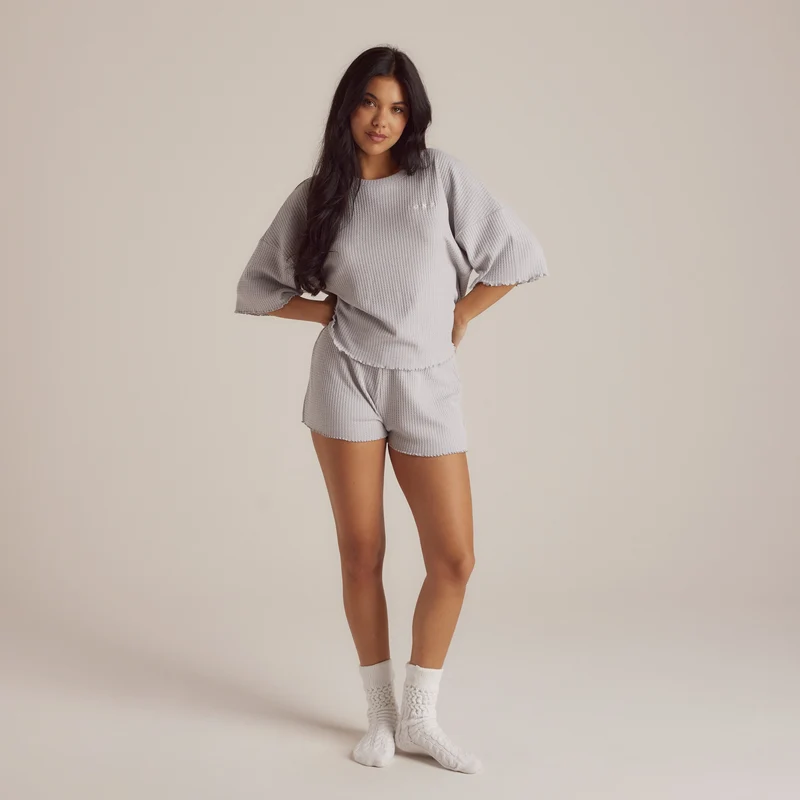 Short de Pyjama Soft Waffle - Givre
