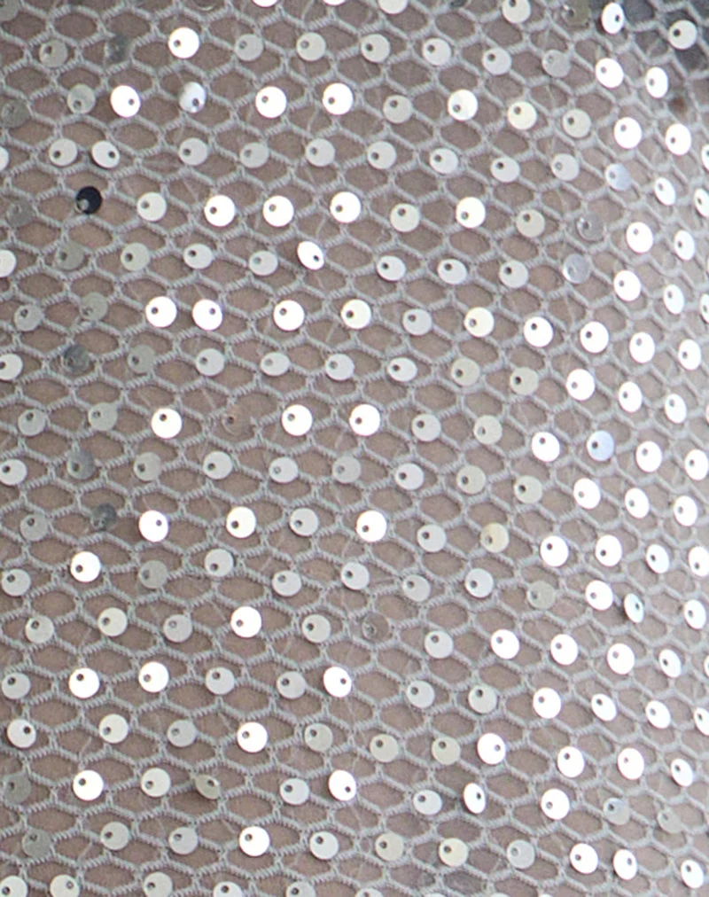 Dudley - Top gilet en maille pailletée - Argent foncé