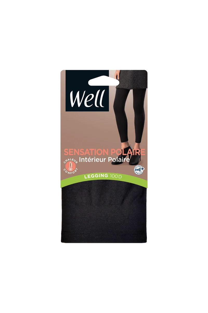 Legging ultra-opaque 100D Sensation Polaire - Noir ébène