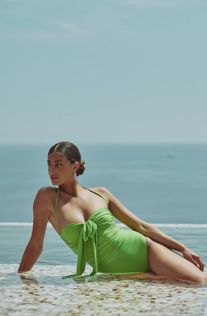 Maillot de bain une pièce bandeau vert Cassiopée