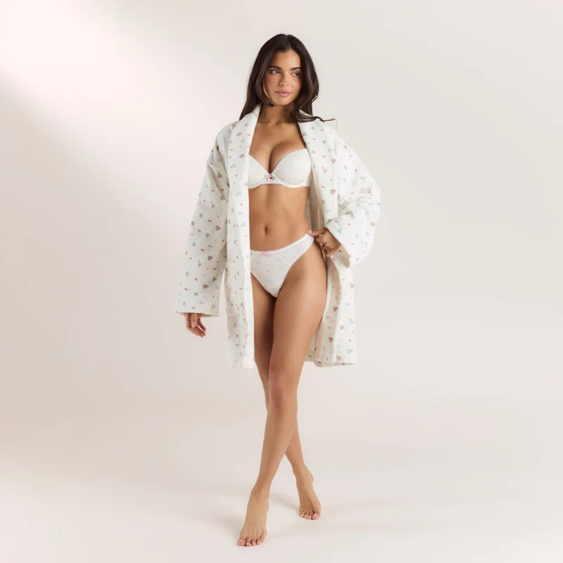 Peignoir - Blanc Floral