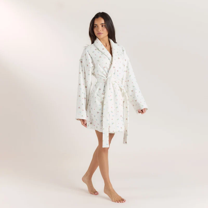 Peignoir - Blanc Floral