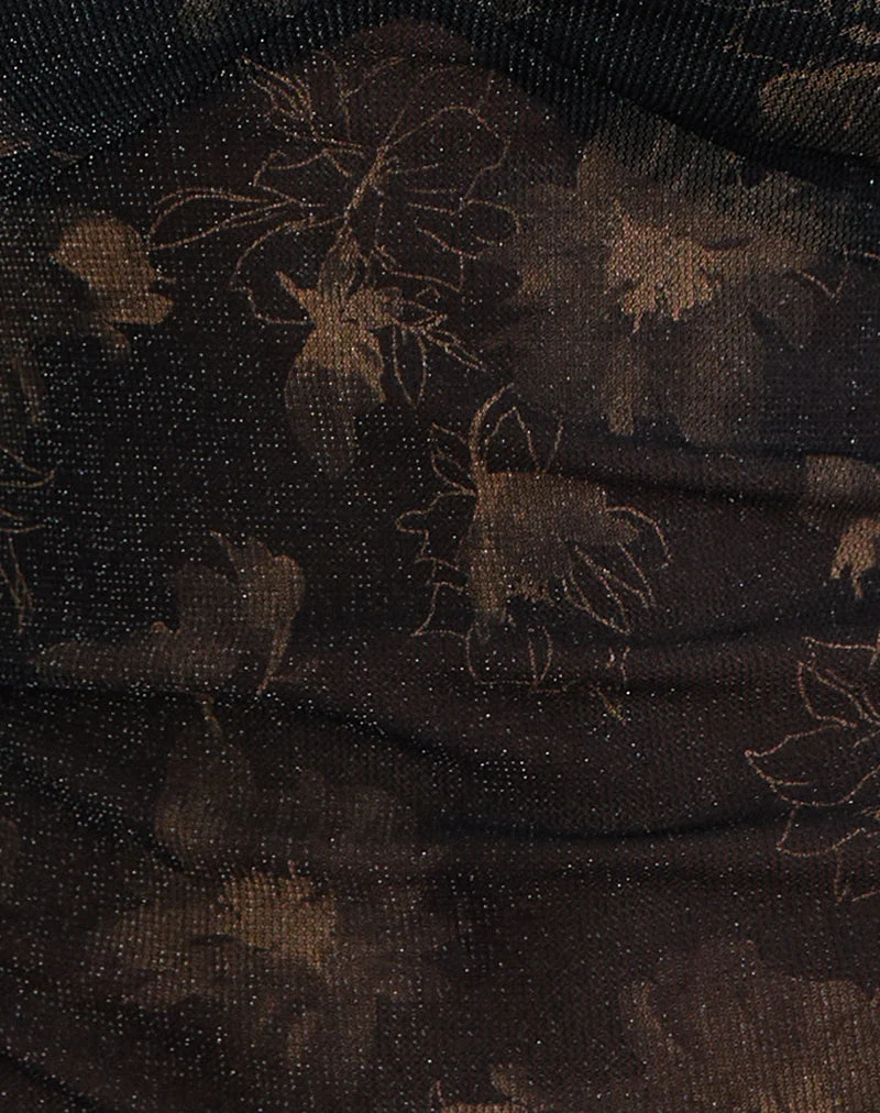 Haut flottant Mayari noir avec reflets bronze