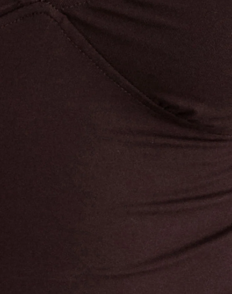Nystin Plunge Top with Lace in Bitter Chocolate (Top plongeant avec dentelle en chocolat amer)