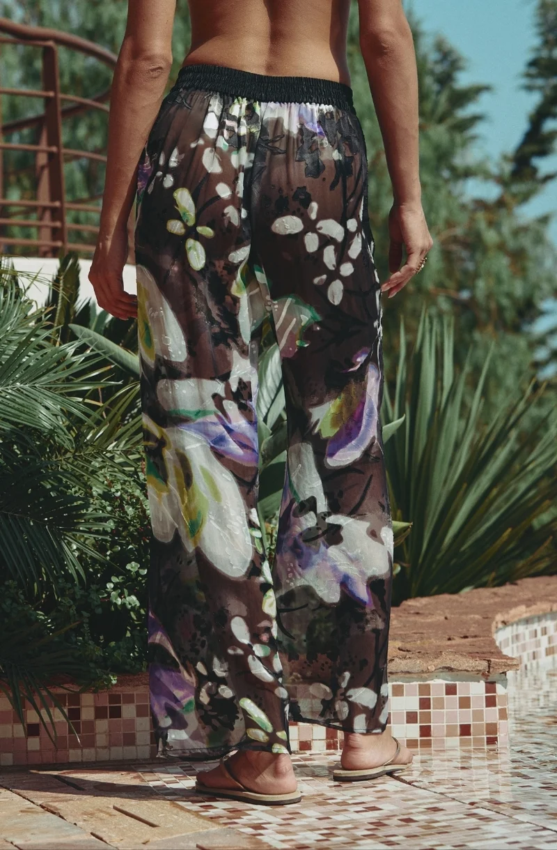 Pantalon en mousseline imprimée Cassiopée
