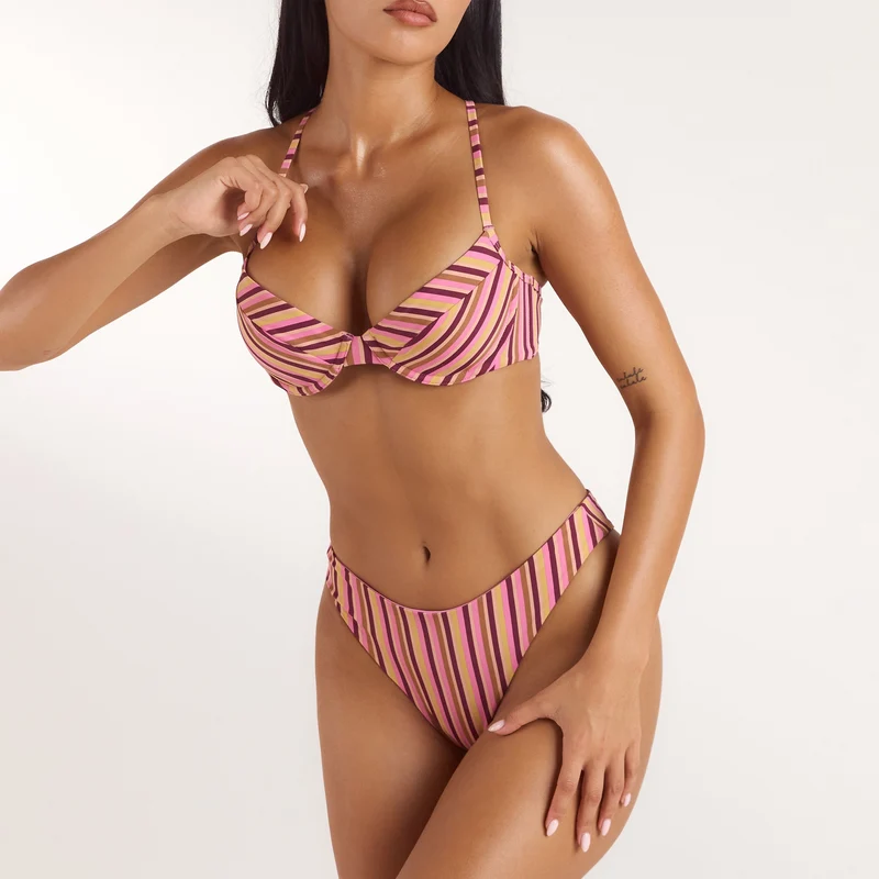 Haut de Bikini Armaturé Sunstripe - Rayures Rétro