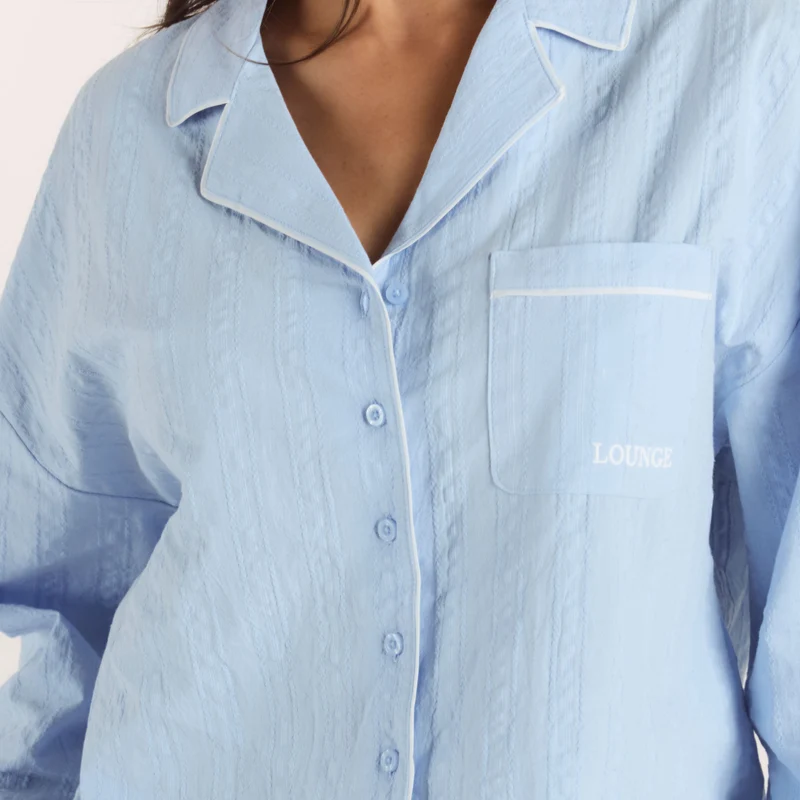Chemise de Pyjama Texturée - Bleu